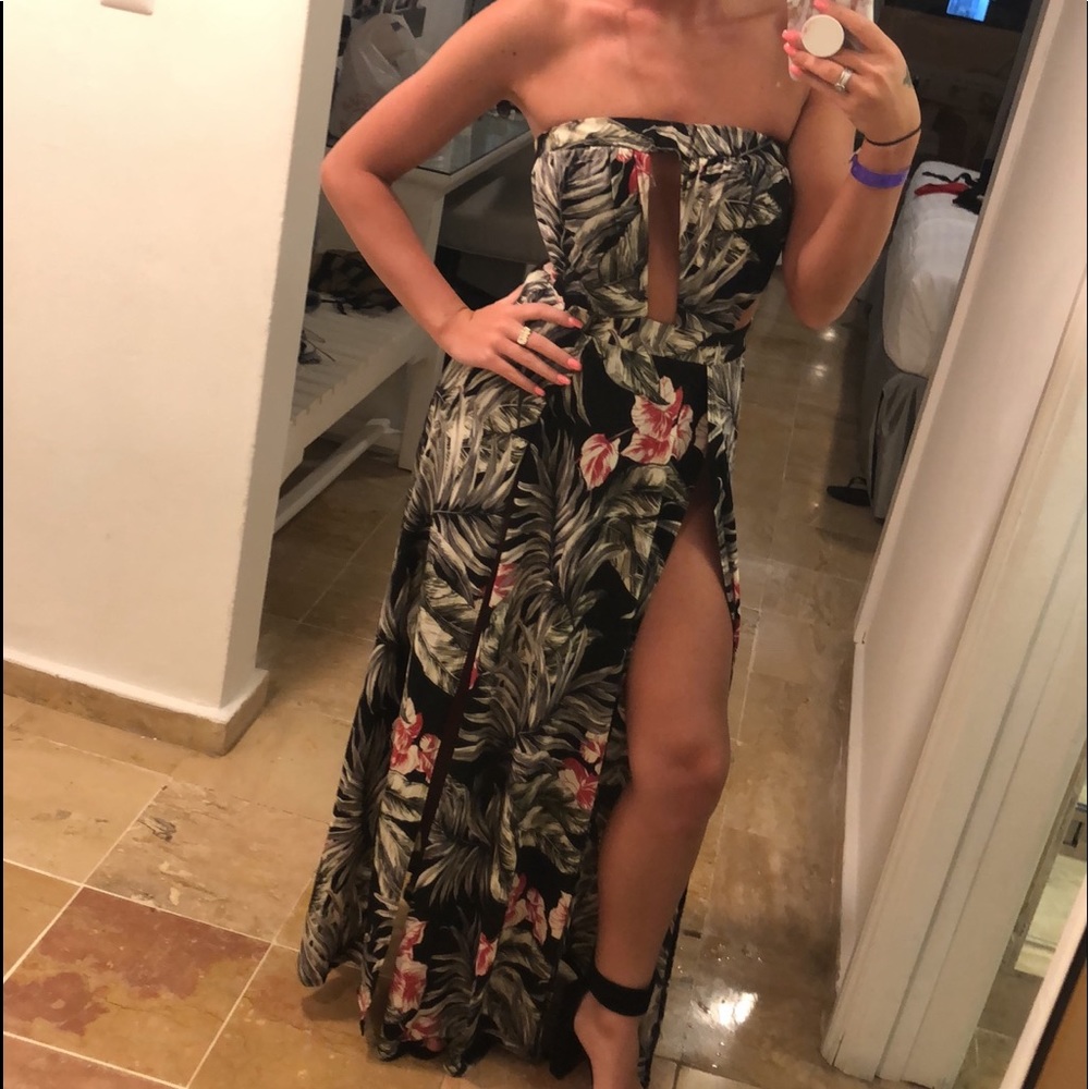 Strapless maxi dress